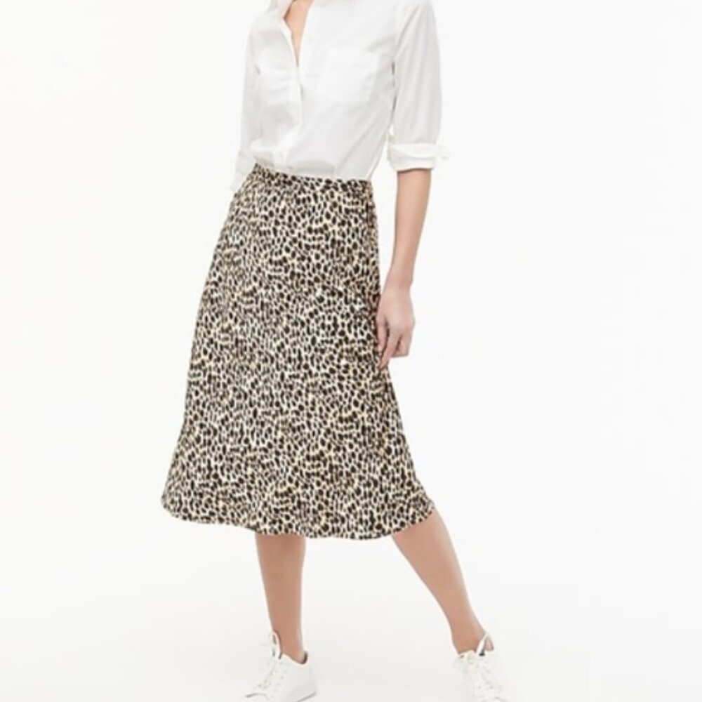 J. Crew Midi Cheetah Print Skirt Size XS